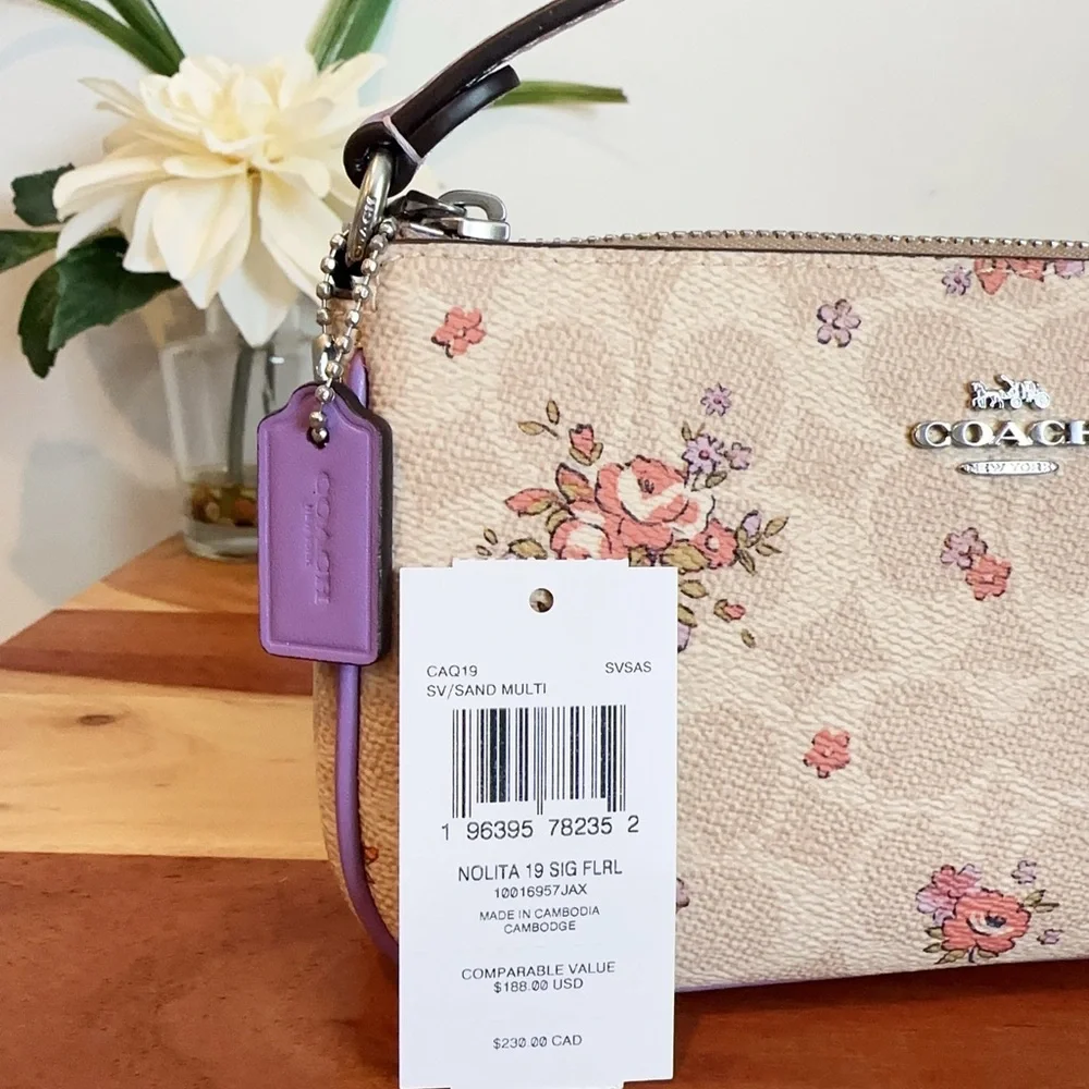 NWT Coach‎ Nolita 19 In Signature Canvas With Floral Print